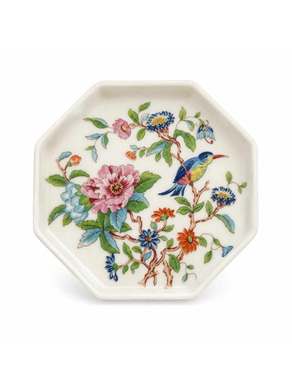 Aynsley Pembroke Hexagon Trinket Dish Fine English Bone China Bird Floral